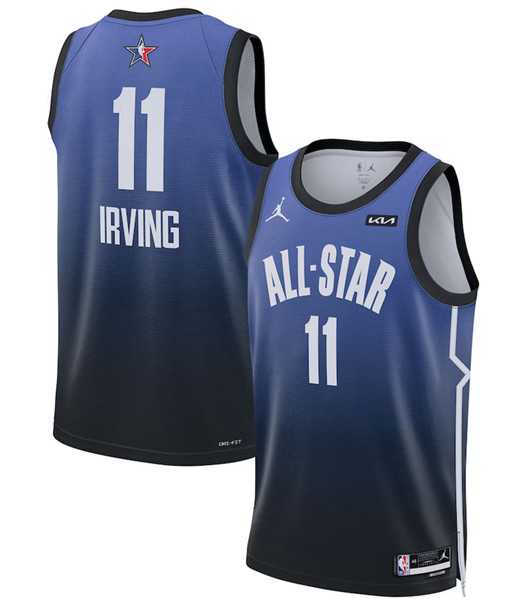 Men%27s 2023 All-Star #11 Kyrie Irving Blue Game Swingman Stitched Basketball Jersey Dzhi->2023 all star->NBA Jersey